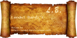 Lendel Barót névjegykártya